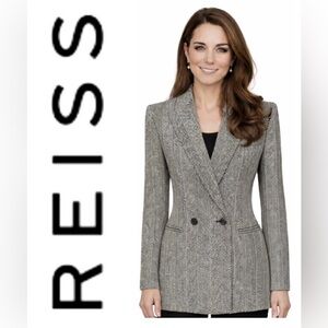 Reiss Taite Herringbone Blazer- size 2